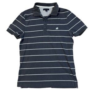 Banana Republic Mens Polo Shirts Short Sleeved Elephant logo M Gray Stripe